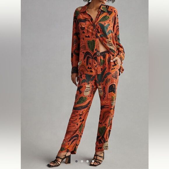 Farm Rio Printed Buttondown & Pant Set - Picture 1 of 4